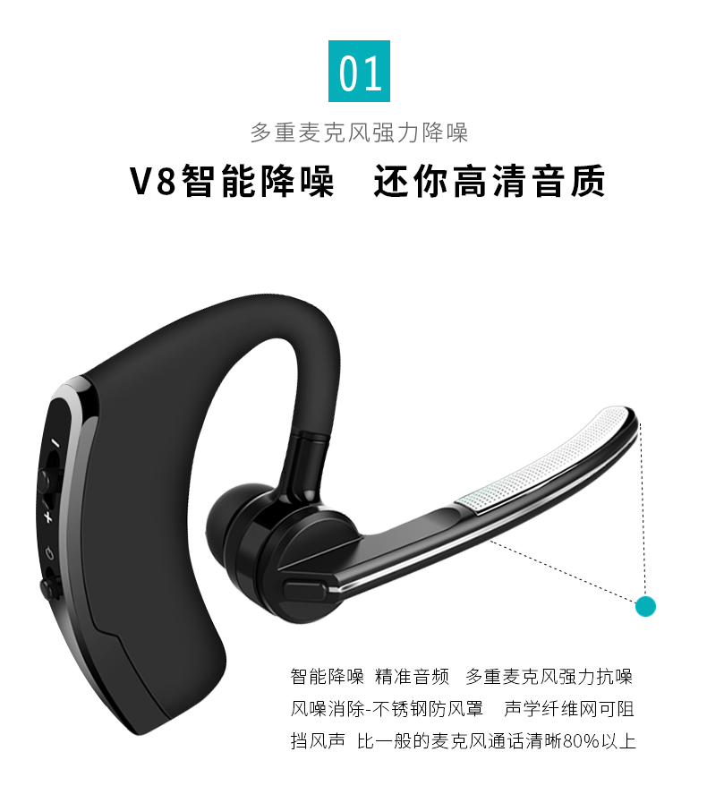 簡約 V8無線手機藍牙耳機通用耳塞掛耳式開車vivo蘋果oppo男女專